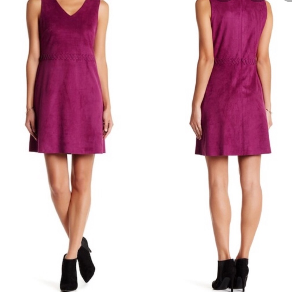 Cece Mulberry Faux Suede Dress